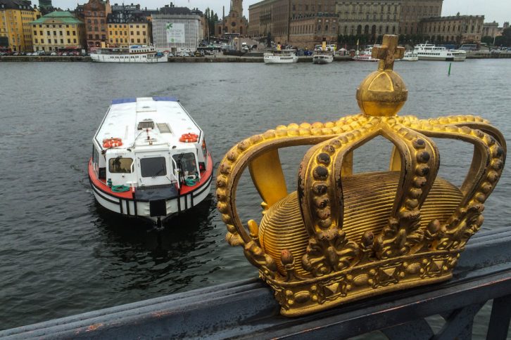 Vi tok toget fra Oslo S og var på Skeppsholmsbron i Stockholm før lunsj.