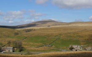 Utsikt fra the Settle-Carlislie-line, en to timer lang togtur gjennom Yorkshire Dales nasjonalpark.