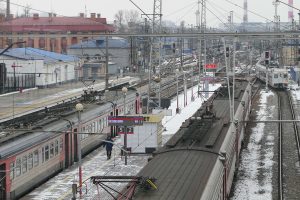 Jernbanestasjonen i Vladimir. I november 2019, da vi var der på en dagstur med tog fra Moskva, var stasjonen under ombygging og oppgradering.