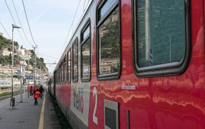 Thello-tog klar for avgang fra Ventimiglia. En av nyhetene for Interrail 2020 er at Thello nå er med i ordningen.