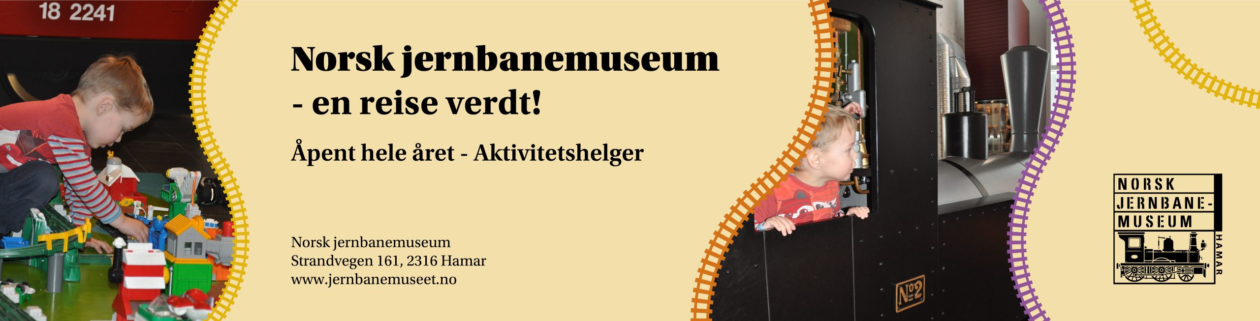 Annonse for Jernbanemuseet på Hamar